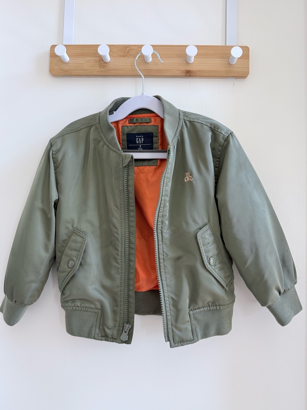 baby GAP Mesculen Green Bomber Jacket for 3 years toddler